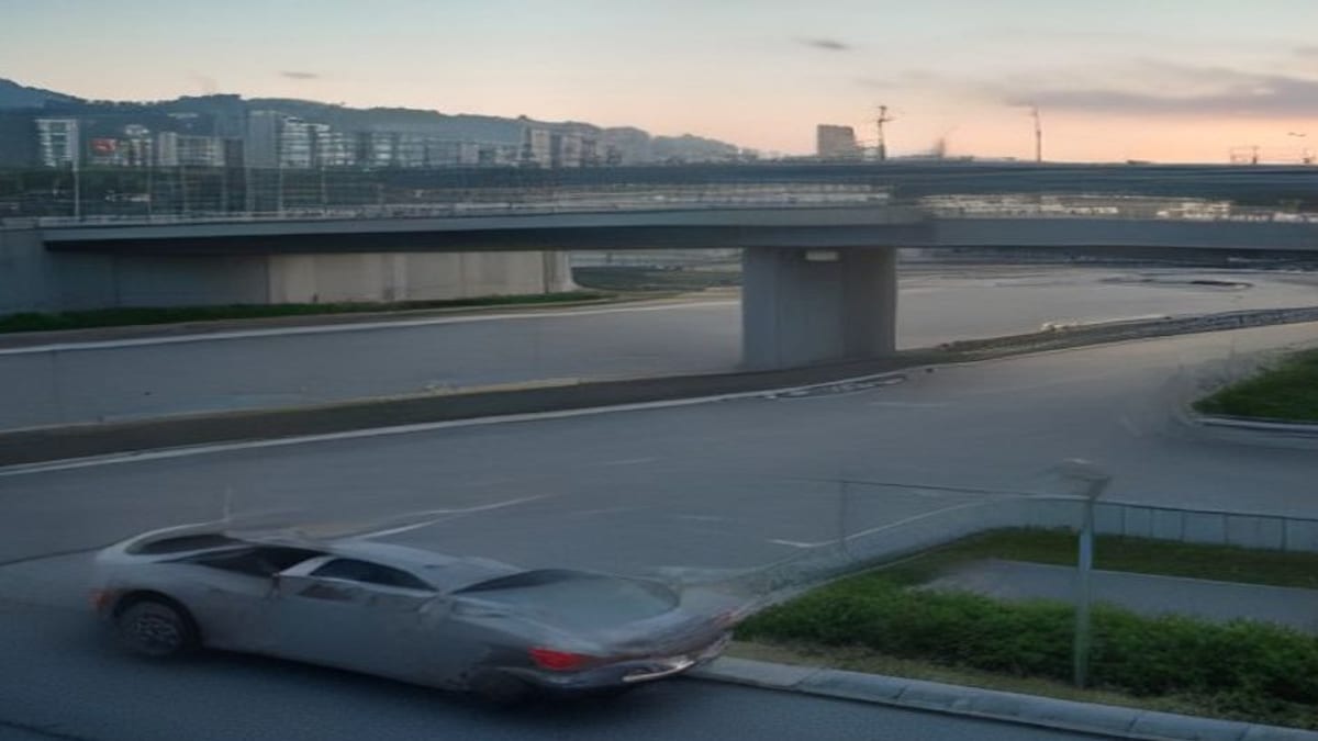 경기 남부 고속도로 나들목과 멀리 보이는 아파트 단지 — 도담무역 중고차수출